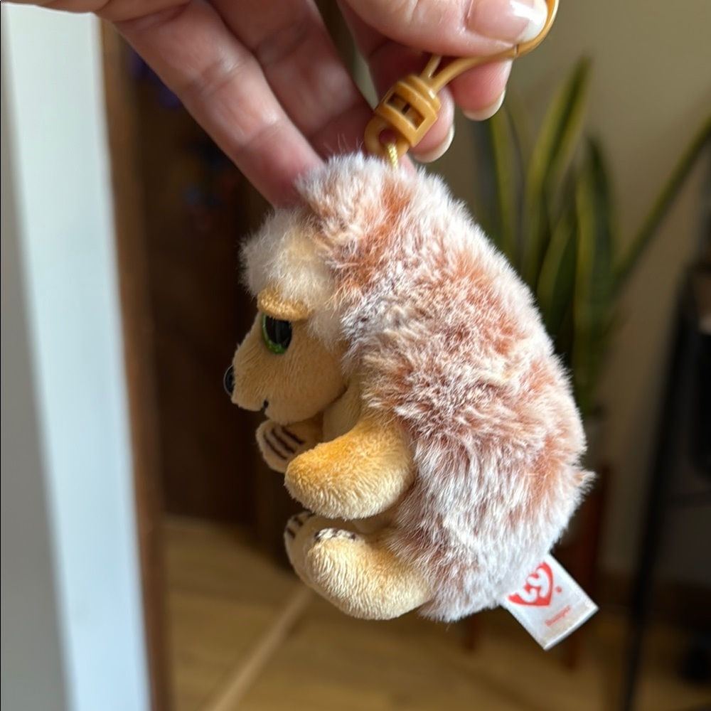 TY Hedgehog Beanie Babies Toy Keychain Clip - Picture 2 of 4